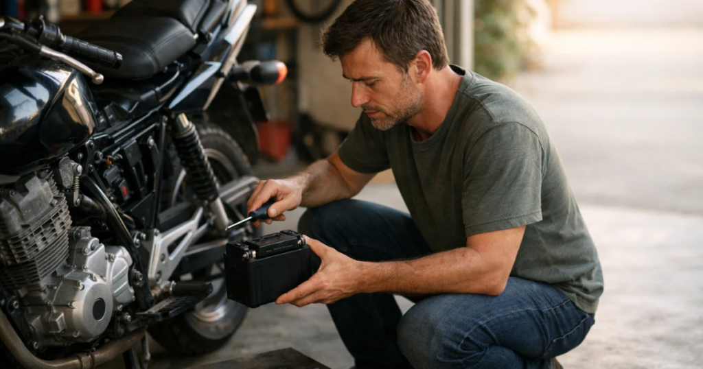 Aplicação de bateria em moto
